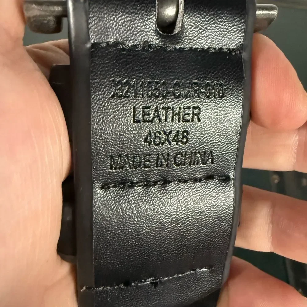 Mens Belt Leather Jeans Belt Black Size 46-48